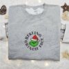 Resting Grinch Face Embroidered Shirt, Christmas Embroidered Hoodie, Best Gifts For Family