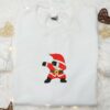 Santa Dabbing Embroidered Shirt, Christmas Embroidered Hoodie, Best Gifts For Family