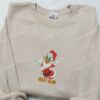Santa Donald Duck Embroidered Shirt, Disney Characters Embroidered Hoodie, Best Christmas Gifts For Family