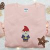 Santa Gnome Embroidered Shirt, Christmas Embroidered Hoodie, Best Gifts For Family