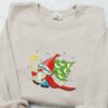 Santa Gnome With Christmas Tree Embroidered Shirt, Christmas Embroidered Hoodie, Best Gifts For Family