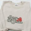Merry Cliffmas Embroidered Shirt, Clifford The Big Red Dog Cartoon Embroidered Hoodie, Best Christmas Gifts For Family