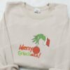 Merry Grinchmas Embroidered Shirt, Christmas Embroidered Hoodie, Best Christmas Gifts For Family