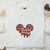 Mickey Believe Christmas Sleigh Red Plaid Embroidered Shirt, Disney Characters Embroidered Hoodie, Best Christmas Gifts For Family