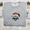 Mickey Head Santa Hat Embroidered Shirt, Disney Characters Embroidered Hoodie, Christmas Embroidered Shirt