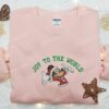 Mickey Joy To The World Embroidered Shirt, Disney Characters Embroidered Hoodie, Best Christmas Gifts For Family
