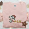 Snoopy And Woodstocks Xmas Embroidered Shirt, Disney Characters Embroidered Hoodie, Christmas Embroidered Shirt
