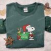 Snoopy Merry Christmas Everyone Santa Embroidered Shirt, Disney Characters Embroidered Hoodie, Best Christmas Gifts For Family