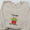 Yoda Best Merry Christmas Embroidered Shirt, Christmas Embroidered Hoodie, Best Gifts For Family