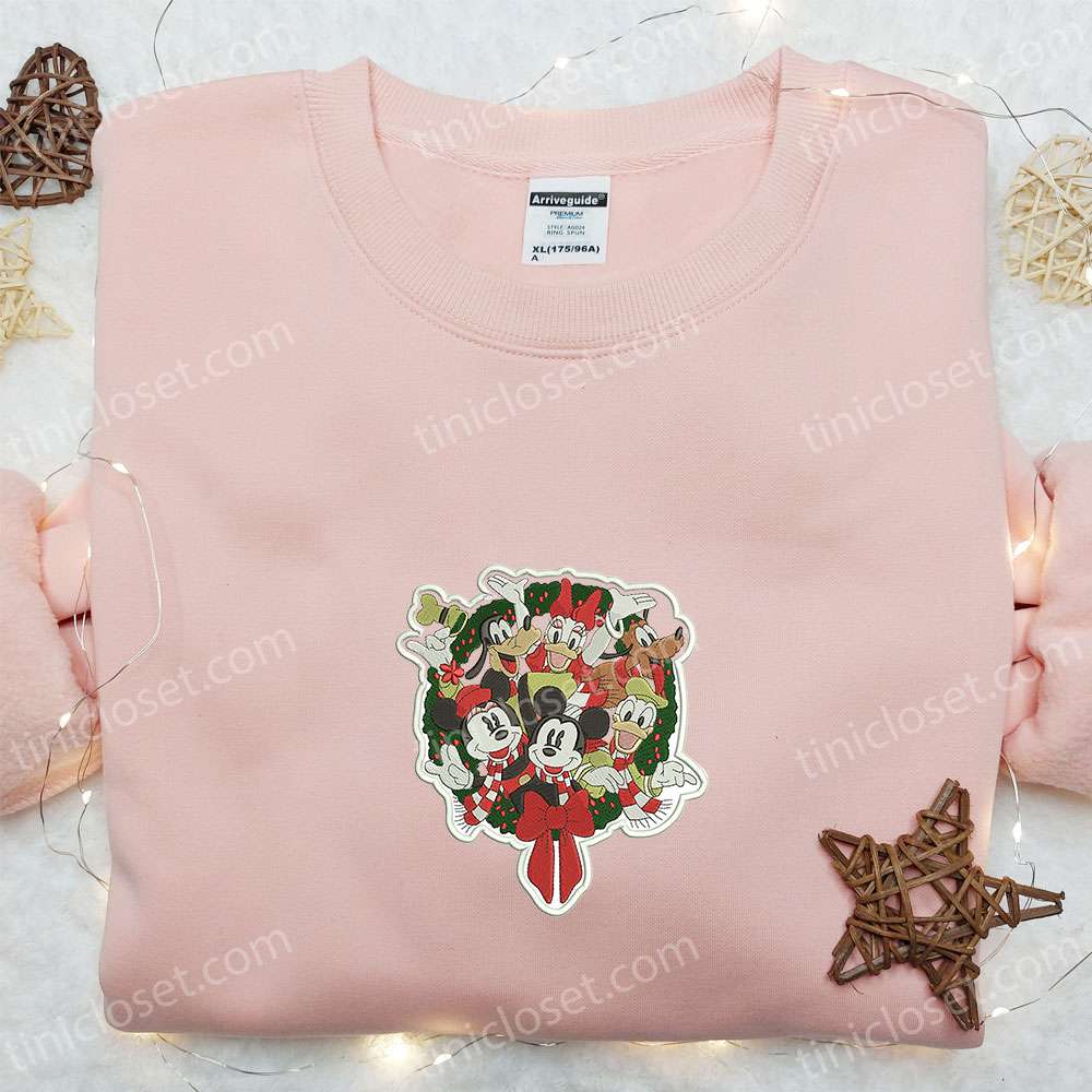 Disney Squad Christmas Embroidered Shirt, Disney Christmas Embroidered T-shirt, Best Christmas Gift Ideas