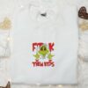 F Them Kids Canabis Grinch Embroidered Hoodie, Movie Christmas Embroidered Hoodie, Best Christmas Gift Ideas
