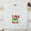 F Them Kids Grinch Embroidered Shirt, Movie Christmas Embroidered T-shirt, Best Christmas Gift Ideas