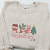 Festive AF Embroidered Sweatshirt, Christmas Embroidered Hoodie, Best Christmas Gift Ideas For Family