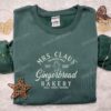 Gingerbread Claus Embroidered Hoodie, Christmas Embroidered Sweatshirt, Best Christmas Gift Ideas