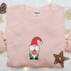 Gnome Christmas Ball Embroidered Shirt, Christmas Embroidered T-shirt, Best Christmas Gift Ideas