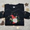 Gnome Christmas Lights Embroidered Hoodie, Funny Christmas Embroidered Hoodie, Best Christmas Gift Ideas For Family