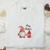 Gnome Merry Christmas Embroidered Hoodie, Christmas Embroidered Hoodie, Best Christmas Gift Ideas