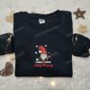 Gnome Merry Christmas Holiday Embroidered Sweatshirt, Cute Christmas Embroidered Shirt, Best Christmas Gift Ideas