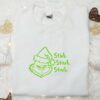 Grinch Face Stink Stank Stunk Embroidered Hoodie, Movie Christmas Embroidered Sweatshirt, Best Gift Ideas For Family