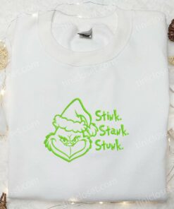 Grinch Face Stink Stank Stunk Embroidered Hoodie Movie Christmas Embroidered T shirt Best Gift Ideas 4