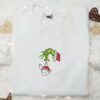 Grinch Hand Bunny Embroidered Shirt, Christmas Embroidered Hoodie, Best Christmas Gift Ideas