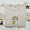 Grinch Hand Merry Christmas Embroidered Hoodie, Christmas Embroidered T-shirt, Best Christmas Gift Ideas