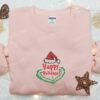 Grinch Happy Holiday Embroidered T-shirt, Christmas Embroidered Hoodie, Best Christmas Gift Ideas For Family