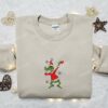 Grinch Hear Noises Embroidered Hoodie, Christmas Embroidered Shirt, Best Christmas Gift Ideas