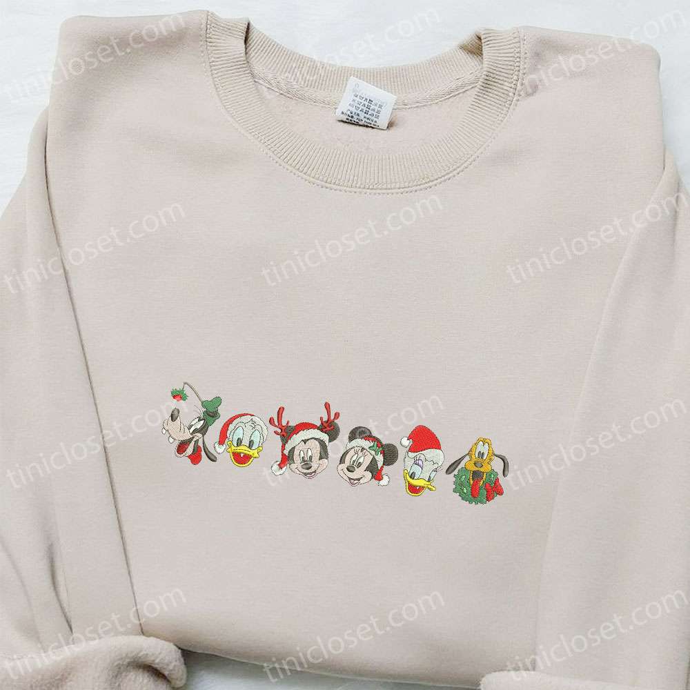 All Disney Characters Christmas Embroidered T shirt Disney Christmas Embroidered Shirt Best Christmas Gift Ideas 3 1