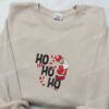 Daisy Duck Ho Ho Ho Candy Canes Embroidered Shirt, Disney Characters Embroidered Hoodie, Christmas Embroidered Sweatshirt