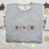 Kirby Eating Christmas Gift Embroidered Shirt, Game Character Embroidered Hoodie, Christmas Embroidered Sweatshirt