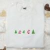Kirby Eating Christmas Tree Embroidered Shirt, Game Character Embroidered Hoodie, Christmas Embroidered Sweatshirt
