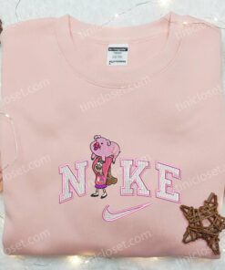 Mabel Pines And Waddles x Nike Embroidered Shirt Gravity Falls Cartoon Embroidered Hoodie Nike Inspired Embroidered Sweatshirt 3