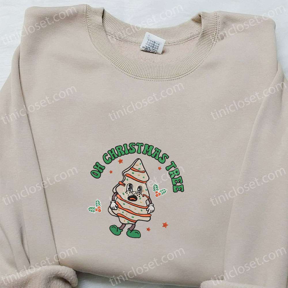 Oh Christmas Tree Debbie Becky Cake Embroidered Shirt Christmas Embroidered Hoodie Best Gifts For Family 3