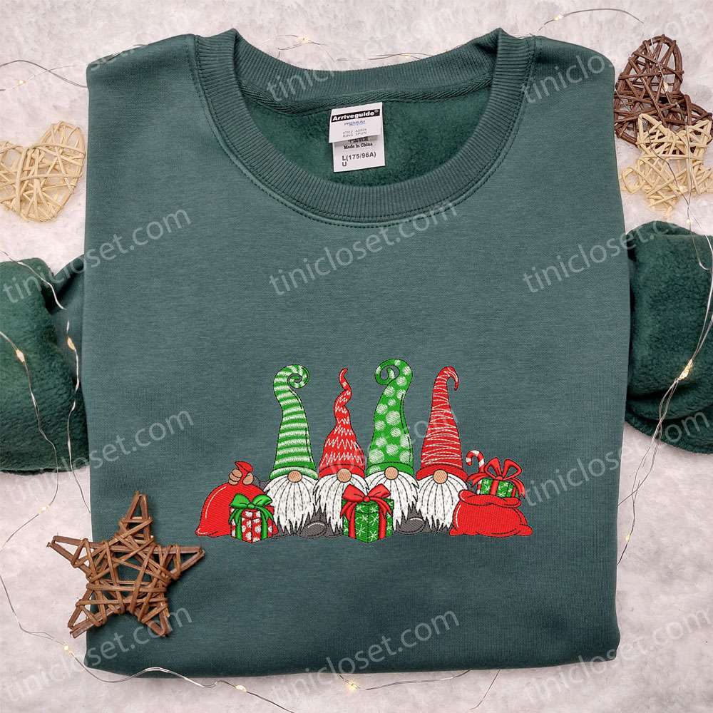 Why Custom Christmas Gifts Remain The Most Popular Choice On The Holiday Season 17 Xmas Gnomes With Gifts Embroidered Hoodie Christmas Embroidered Hoodie Best Christmas Gift Ideas For Family 1