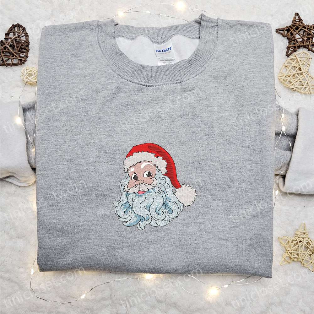 Why Custom Christmas Gifts Remain The Most Popular Choice On The Holiday Season 21 Vintage Santa Head Embroidered Shirt Retro Christmas Embroidered Hoodie Best Christmas Gifts For Family 4