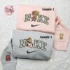Carl And Ellie Reading x Nike Couple Embroidered Shirt, Disney Pixar Up Embroidered Hoodie, Valentine’s Day Embroidered Sweatshirt