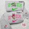 Cosmo And Wanda x Nike Couple Embroidered Shirt, Cartoon Embroidered Hoodie, Valentine’s Day Embroidered Sweatshirt