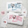 Hello Kitty and Dear Daniel x Nike Couple Embroidered Shirt, Cartoon Embroidered Hoodie, Valentine’s Day Embroidered Sweatshirt