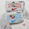 Joker And Harley Quinn x Nike Couple Embroidered Shirt, Movie Characters Embroidered Hoodie, Valentine’s Day Embroidered Sweatshirt