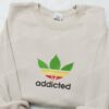 Addicted Marijuana Leaf Embroidered Shirt, Brand Logo Embroidered Hoodie, Best Gift Idea