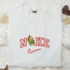 Pikachu Grinch Christmas Santa Embroidered T-shirt, Pokemon Anime Embroidered T-shirt, Christmas Embroidered Shirt