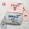 Donald Daisy Couple Love Embroidered Hoodie, Disney Couple Embroidered Sweatshirt, Best Gift for Valentine