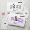 Bugs And Lola Bunny x Nike Embroidered Couple Shirt, Disney Characters Embroidered Shirt, Nike Inspired Embroidered Hoodie