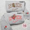 Gus Mouse Cinderella Xmas x Nike Embroidered Couple Shirt, Christmas Embroidered Shirt, Nike Inspired Embroidered Hoodie