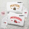 Mater And McQueen Christmas Embroidered Couple Shirt, Disney Characters Embroidered Shirt, Christmas Embroidered Hoodie