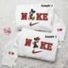 Mickey And Minnie x Nike Embroidered Couple Shirt, Disney Characters Embroidered Shirt, Nike Inspired Embroidered Hoodie