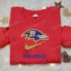 Baltimore Ravens Embroidered Shirt, NFL Sports Embroidered Hoodie, Best Gift Idea