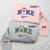 Ariel and Prince Eric Drink Embroidered Shirt, Disney Characters Embroidered Hoodie, Best Couple Embroidered Sweatshirt