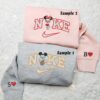 Mickey and Minnie Drinking Embroidered Shirt, Disney Characters Embroidered Sweatshirt, Couple Embroidered Hoodie
